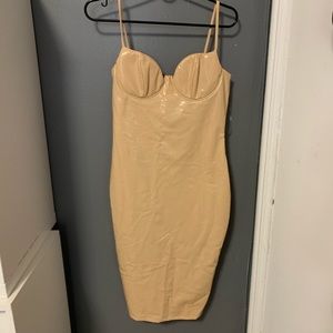 Latex midi bodycon dress